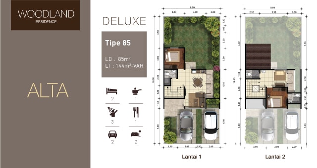 Rumah Cluster Woodland Residence The Patio Type 144-85